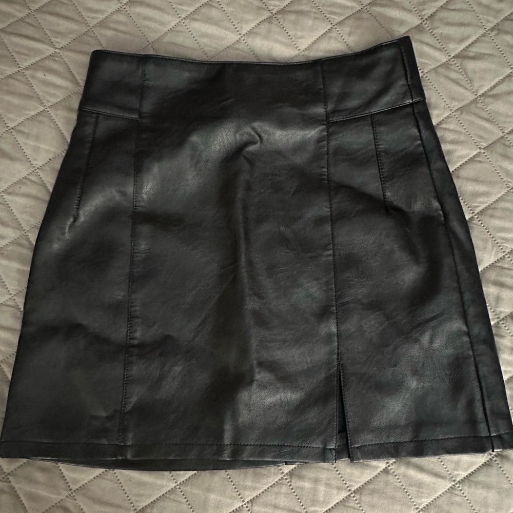 Faux leather skirt